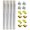 Silver, variant on Universal E Track Tie Down Rail Kit for Trailers, Vans, Garages - 12PCS Steel Tie-Down System with O-Ring Anchors and Ratchet Straps, Silver