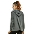thumbnail image 2 of Sofra Women's Cotton Comfort Zip Up Hoodie Jersey Sweater - Charcoal Gray - XL, 2 of 3