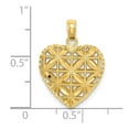 thumbnail image 4 of 14k Gold Diamond-Cut Open Puffed Heart Pendant, 4 of 4