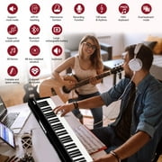 TERENCE V20 Portable Piano Keyboard 88 Keys Semi-Weighted Keyboard with MIDI Bluetooth Electric Keyboard Piano Kit for Adult Kids Black