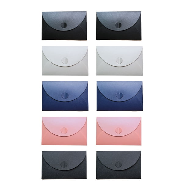 GOOHOCHY 20 sobres de papel vintage de colores con cierre de corazón en blanco, para guardar postales y manualidades (colores variados)