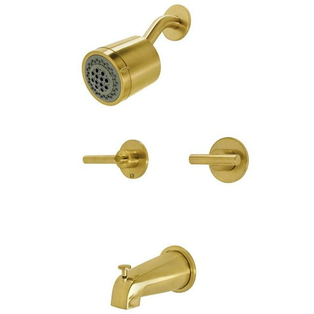 Kingston Brass KBX8147CML Manhattan Two-Handle Tub & Shower Faucet&#44; Brushed Brass