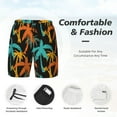 thumbnail image 5 of Haiem Palm Trees Mens Swim Trunks with Compression Liner 2 in 1 Swimming Shorts Stretch Swimwear Quick Dry,Board Shorts-Small, 5 of 9