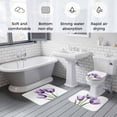 thumbnail image 6 of Purple Tulip Bathroom Rugs Set Transparent Flower Non Slip Absorbent Soft Bath Mats 3 Piece Set with Bathroom Rug, U-Shaped Floor Mat, Toilet Seat Cover Large Size, 6 of 9