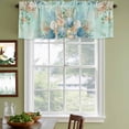 thumbnail image 6 of 2 Pack Marine Life Valance for Window Blue Shell Coral Eucalyptus Leaves Green Background Kitchen Valance Rod Pocket Short Curtain Topper Decorative Window Treatment for Living Room Bedroom 42"x12", 6 of 9