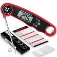 thumbnail image 1 of LCD Meat Thermometer Waterproof Digital Instant Read Meat Thermometer for Kitchen Instant Read Food Thermometer Cooking Thermometer for Candy Deep Fry Liquids Beef Baking Smoker BBQ (Red Color), 1 of 8