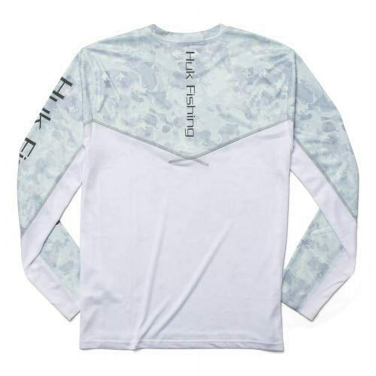 Huk Men's Icon X Performance Long Sleeve Fishing Shirt (Grey Drift