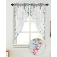 thumbnail image 2 of Swag Curtains, Spring Summer Flower Floral Sunflower Daisy Butterfly White Rod Pocket Kitchen Curtains Valances Tier Curtains Swag Valance Curtains for Bedroom Living Room 36" x 45", 2 Panels, 2 of 6