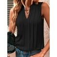 thumbnail image 4 of Sleeveless Shirts for Womens Fashion 2025 Basic Tank Tops Pleated Drape Dressy Tops Summer Outfits Black L, 4 of 7