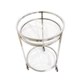 thumbnail image 2 of Pasargad Home Blake Serving Table, Shiny Stainless Steel with Glass Top, 2 of 4