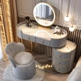 thumbnail image 4 of Mirrors Luxury Dressing Table Minimalist Container Drawer Coffee Storage Dressing Table White Meuble De Chambre Modern Furniture My Lux Decor Round, 4 of 31