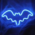 thumbnail image 3 of Luces LED en forma de murciélago, decoración para fiestas navideñas, dormitorio, noche, luces de neón para interiores y exteriores (azul), 3 of 5