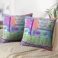 thumbnail image 3 of LALILO Throw Pillow Covers Bohemian Paisley Ornaments Flowers Lace Cushion Cover 18" x 18", 2 Pack, 3 of 6