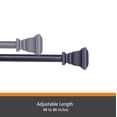 thumbnail image 4 of Kenney Fast Fit Easy Install Tyler Decorative Petite Window Curtain Rod, 48-86" Adjustable Length, 1/2" Dia., Black, 4 of 5