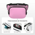 thumbnail image 5 of Honeii Pink Print Square Double Layer Waist Bag,Waist Belt Bag Fashion Fanny Women and Men,For Travel Running Hiking Walking, 5 of 9