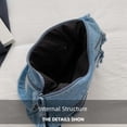 thumbnail image 4 of Women's Retro Large Canvas Denim Shoulder Bag Denim Crossbody Handbags Casual Star Style Lightweight Tote Purse, 4 of 6