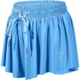 thumbnail image 1 of Pantalones cortos 2 en 1 fluidos para correr para mujer Gimnasio Yoga Atlético Mujer Entrenamiento Biker Spandex Lounge Sweat Falda Verano (azul claro) Feliz Sencillez, 1 of 4