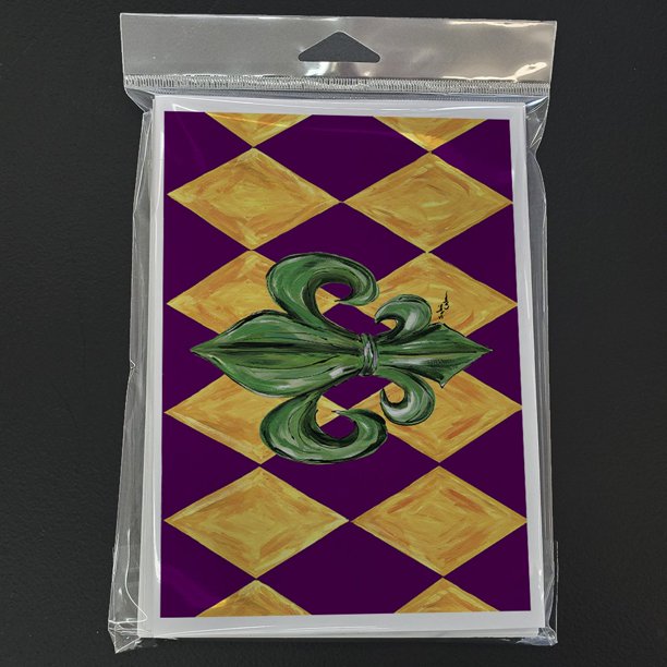 Carolines Treasures 8133GCA7P Mardi Gras Greeting Cards and Envelopes