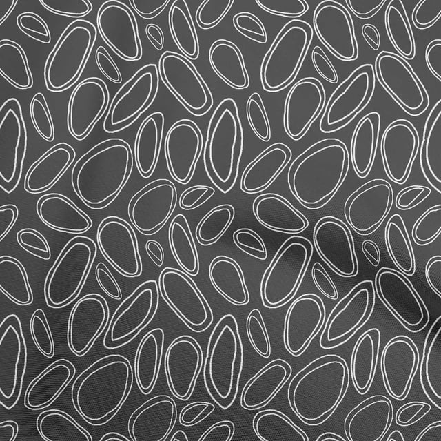 oneOone Viscose Jersey Gray Fabric Abstract Circle Sewing Craft Projects Fabric Prints By Yard 60 Inch Wide