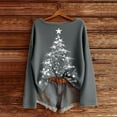 thumbnail image 2 of Womens Merry Christmas Sweaters Xmas Tree Star Printed Long Sleeve Scoop Neck Tops Holiday Casual Pullover Knitted Tops Z001-Dark Gray M, 2 of 3