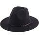 thumbnail image 1 of Sombrero panamá flexible de ala ancha Retro para mujer, hebilla de cinturón, alimentado de lana, 1 of 5