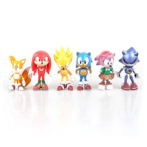 NEW Sonic The Hedgehog 6 Pcs Character Display Action Figures Toy D