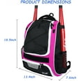 thumbnail image 2 of WOLT | Baseball Bag Backpack--Youth Girls Baseball Equipment 29L Polyester New Pink, 2 of 6
