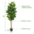 thumbnail image 2 of YYAo Artificial Christmas Tree, 6FT Solid Wood 156 Leaves Truncated Piano Leaf Banyan Simulation Tree Green, 2 of 13