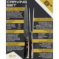 thumbnail image 5 of Kessaku 8 inch Slicing Meat Carving Knife and 6 inch Serving Fork Set - Samurai Series - Razor Sharp Kitchen Knife - Forged 7Cr17MoV High Carbon Stainless Steel - Wood Handle with Blade Guard, 5 of 11