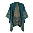 thumbnail image 2 of RXIRUCGD Mode Femme Style Ethnique Châle Cape Cape Ample Foulard (Vert), 2 of 3