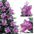 thumbnail image 3 of Artificial Flowers Christmas Glitter, Christmas Decorations Ornament Christmas Flowers 8.7inch purple, 3 of 5