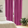 thumbnail image 3 of Ambesonne Geometric 4-Panel Curtains, Striped Symmetric Rounds, 56"x95", Hot Pink and Charcoal Grey, 3 of 4