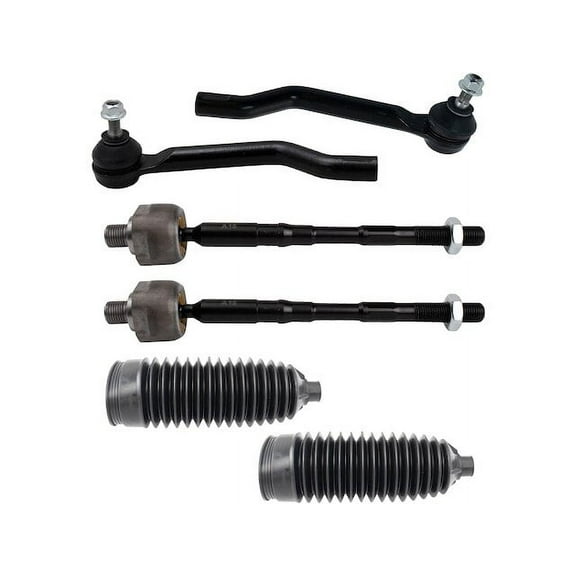 Tie Rod End and Steering Bellows Kit 6 Piece - Compatible with 2014 - 2019 Nissan Rogue 2015 2016 2017 2018