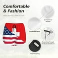 thumbnail image 4 of Bixox Women's USA Switzerland pattern 2 in 1 Running Shorts - Lightweight Athletic Workout Gym Yoga Shorts Liner with Pockets - Small, 4 of 5