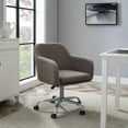 thumbnail image 6 of Linon Rylen Mid Back Task Chair with Adjustable Height and Swivel, Silver/Gray Sherpa, 6 of 10