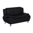 thumbnail image 3 of Kingway Furniture Puma Faux Leather Living Room Loveseat in Black, 3 of 7