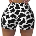 thumbnail image 2 of Fotbe Cow Print Black White Shorts Sin Costuras – Shorts Deportivos de Cintura Alta para Mujer, Elásticos para Gimnasio, Yoga, Running o Ciclismo-X-Large, 2 of 8