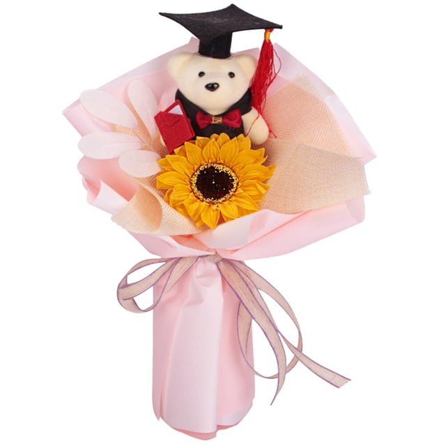 Delicate Sunflower Beautiful Bouquet Lifelike Flower Decor Decorative Bouquet Layout for Party Desktop Photo Graduation