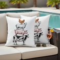 thumbnail image 5 of Farm Animals Pillow Covers 2 Pack Cow Pig Chickens Countryside White Background Pillowcase Waterproof Outdoor Throw Pillow Cover for Patio Garden Square Cushion 20”x20”, 5 of 9