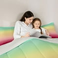 thumbnail image 5 of Homewish Ombre Tie Dye 2pcs Bedding Comforter Set For Children Kids Teens,Abstract Gradient Watercolor Twin Comforter Sets,Yellow Green Red Breathable Bedding Set,Ultra Soft Home Decor,Reversible, 5 of 8
