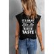 thumbnail image 2 of ABPHQTO Camiseta de manga corta con estampado de letras negras para mujer, 2 of 5