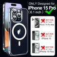 thumbnail image 4 of MOZOTER Funda magnética 6 en 1 para iPhone 15 Pro transparente, [Compatible con Magsafe] [Anti amarilleamiento] [Protectores de pantalla+Protectores de lente de cámara] Funda delgada a prueba de golpe, 4 of 4