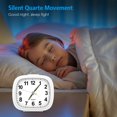thumbnail image 4 of Alarm Clock, AMIR Silent Non Ticking Clock with Snooze Night Light Clock for Bedroom Bedside Kids Elderly White, 4 of 10