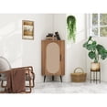 thumbnail image 2 of Jopath Corner Cabinet ,Rattan Door,Freestanding Corner Tables Corner Shelf Stand Built-In 2 Pieces Of Adjustable Laminate For Small Spaces, For Living Room, Kitchen, Bedroom, 2 of 10