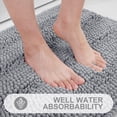 thumbnail image 4 of Alfombra de baño Grandaily Chenille a rayas, 60 x 40 cm, color gris absorbente, 4 of 7