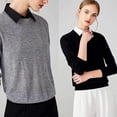 thumbnail image 5 of Blusa de cuello falso Vintage con cuello desmontable, camisa para hombre y mujer (blanco + negro), 2 uds. Rojo Verde Cocina, Decoración y Otros, 5 of 5