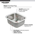 thumbnail image 4 of Houzer CS-1307-1 Club Series Undermount Small Bar & Prep Sink- Stainless Steel, 4 of 5