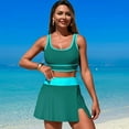thumbnail image 2 of High Waisted Bikini Sets with Skirt - Women Sports Color Block Two Piece Swimsuit Skirted Bathing Suit 2025 Swimwear, 2 of 7