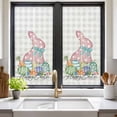 thumbnail image 2 of Gray Easter Window Privacy Film, Spring Polka Dots Bunny Easter Eggs Plaid Static Cling UV Sun Blocking Heat Control Window Tint Day and Night, Non-Adhesive One Way Privacy Cover 19.6''x39.3'', 2 of 7