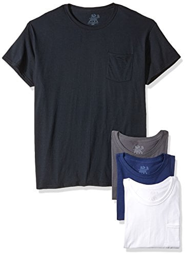 Fruit of the Loom Mens 5-Pack Pocket T-Shirt Assorted,